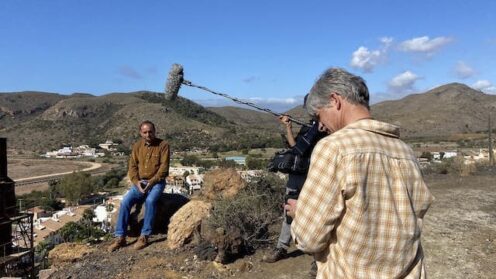 Camera Crew filming interviews in Murcia, Spain