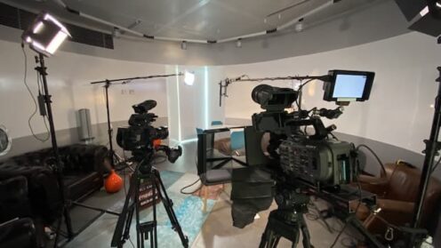 Multi-camera-interview-set for corporate video production