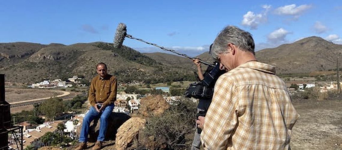 Camera Crew filming interviews in Murcia, Spain